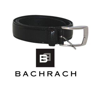 Bachrach Made in Italy Men's Black Leather Belt Size EU 40/100 US 38"